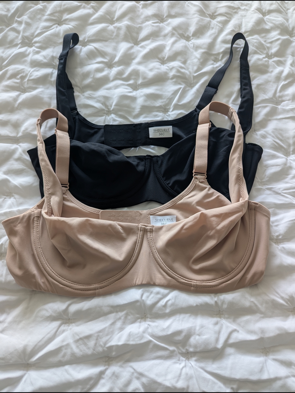 Women’s SheCurve Viral Balconnette Underwire Support Bra - Black and Nude